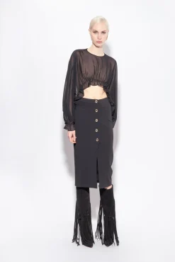 Autres Accessoires|PINKO Cache-Epaules A Volants Noir Limousine