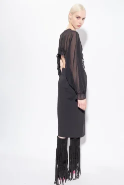 Autres Accessoires|PINKO Cache-Epaules A Volants Noir Limousine