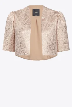 Vestes|PINKO Cache-Epaules En Jacquard Lame Beige Brun Fauve