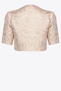 Vestes|PINKO Cache-Epaules En Jacquard Lame Beige Brun Fauve
