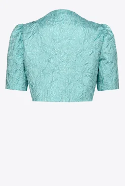 Vestes|PINKO Cache-Epaules En Jacquard Lame Bleu Transparent