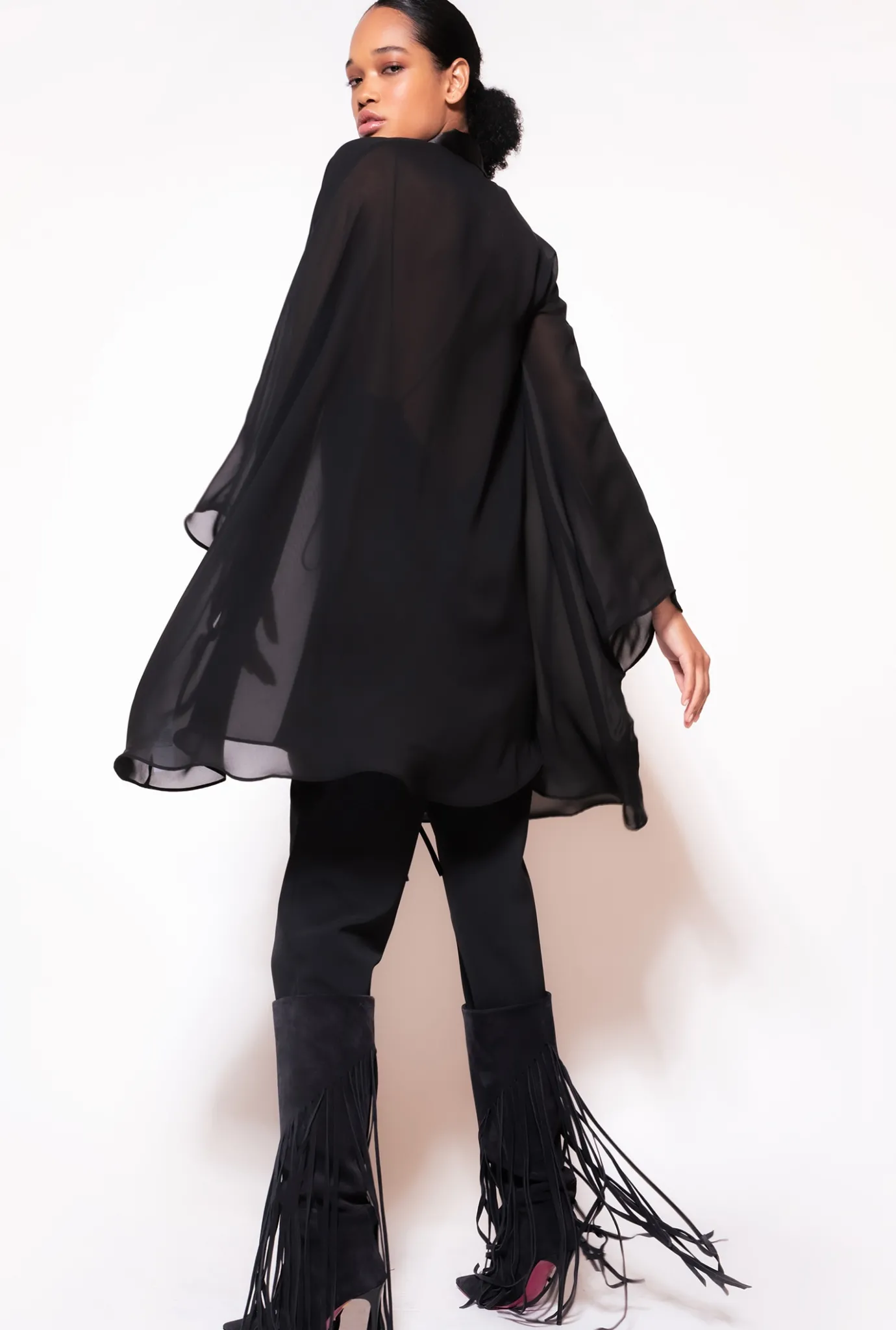 Autres Accessoires|PINKO Cache-Epaules En Mousseline Noir Limousine