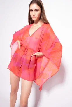 Maillots De Bain|PINKO Caftan A Imprime Floral Multicolore Rose/Orange