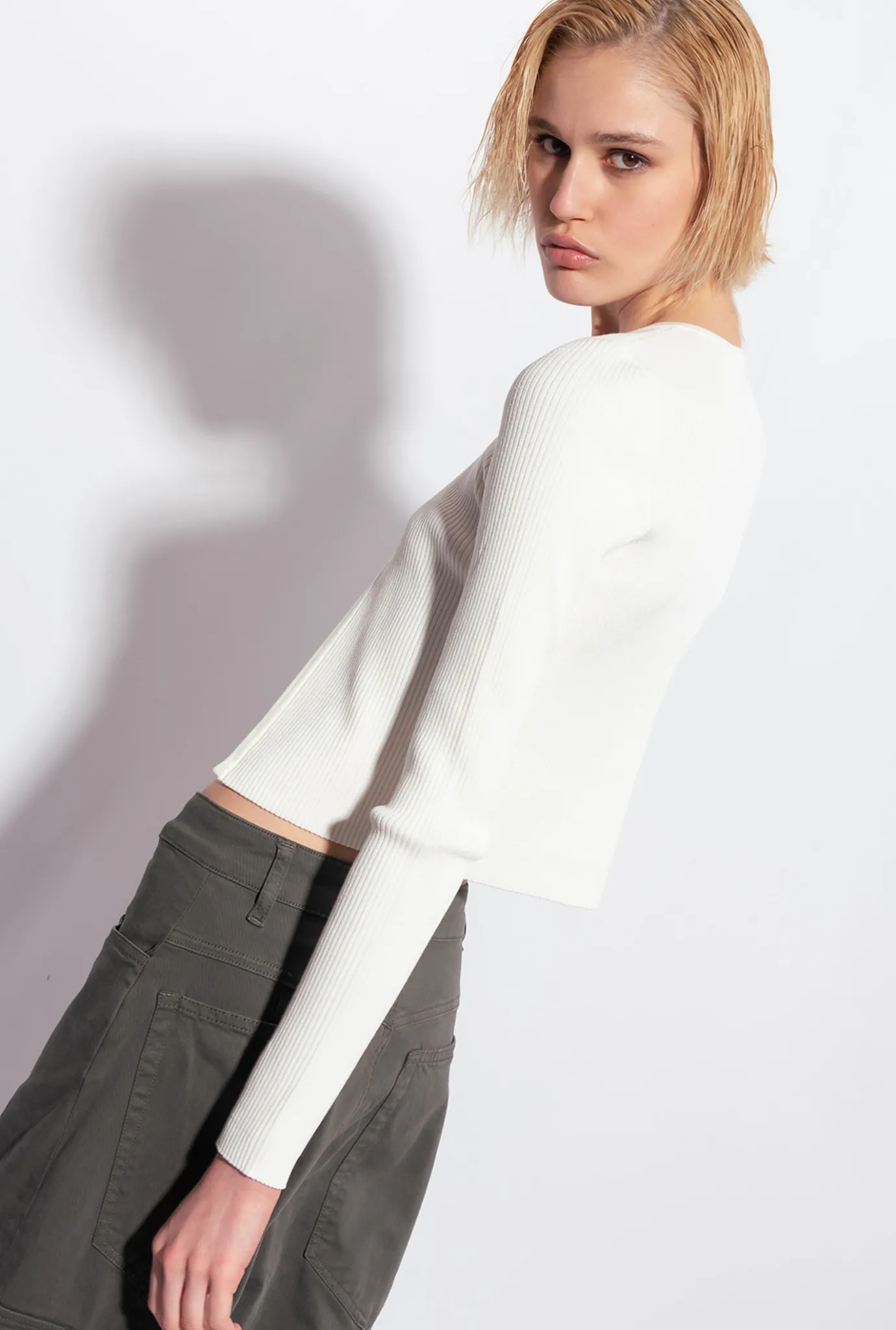 Pièces En Maille|PINKO Cardigan Bord A Bord Cotele Blanc Soie