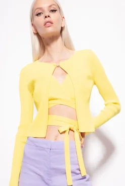 Pièces En Maille|PINKO Cardigan Bord A Bord Cotele Vert - Solfatare