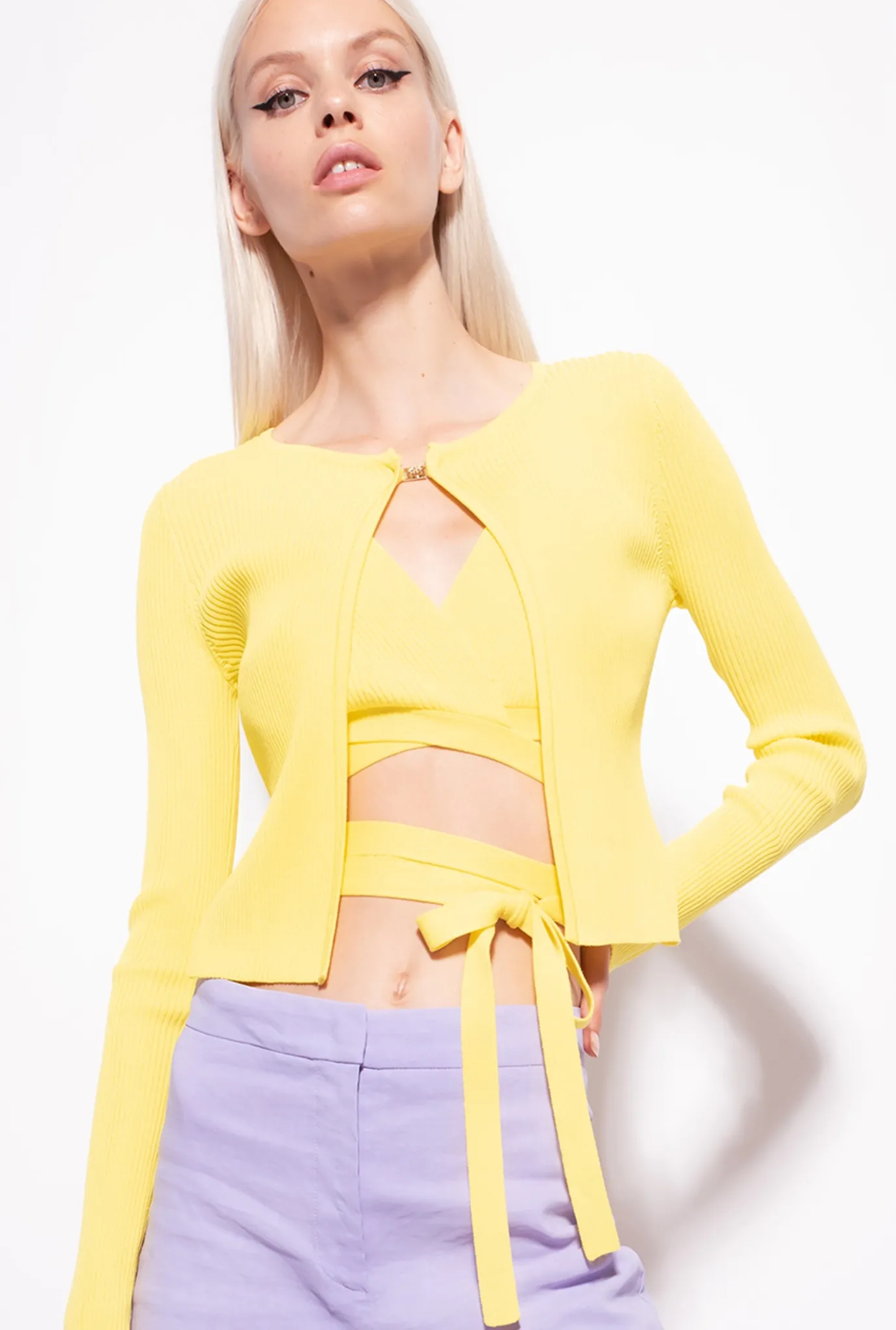Pièces En Maille|PINKO Cardigan Bord A Bord Cotele Vert - Solfatare