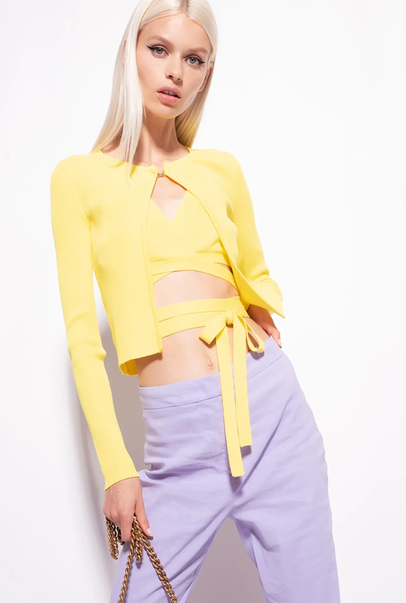Pièces En Maille|PINKO Cardigan Bord A Bord Cotele Vert - Solfatare