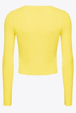 Pièces En Maille|PINKO Cardigan Bord A Bord Cotele Vert - Solfatare