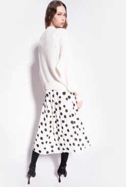 Pièces En Maille|PINKO Cardigan Cotele Court Blanc Soie