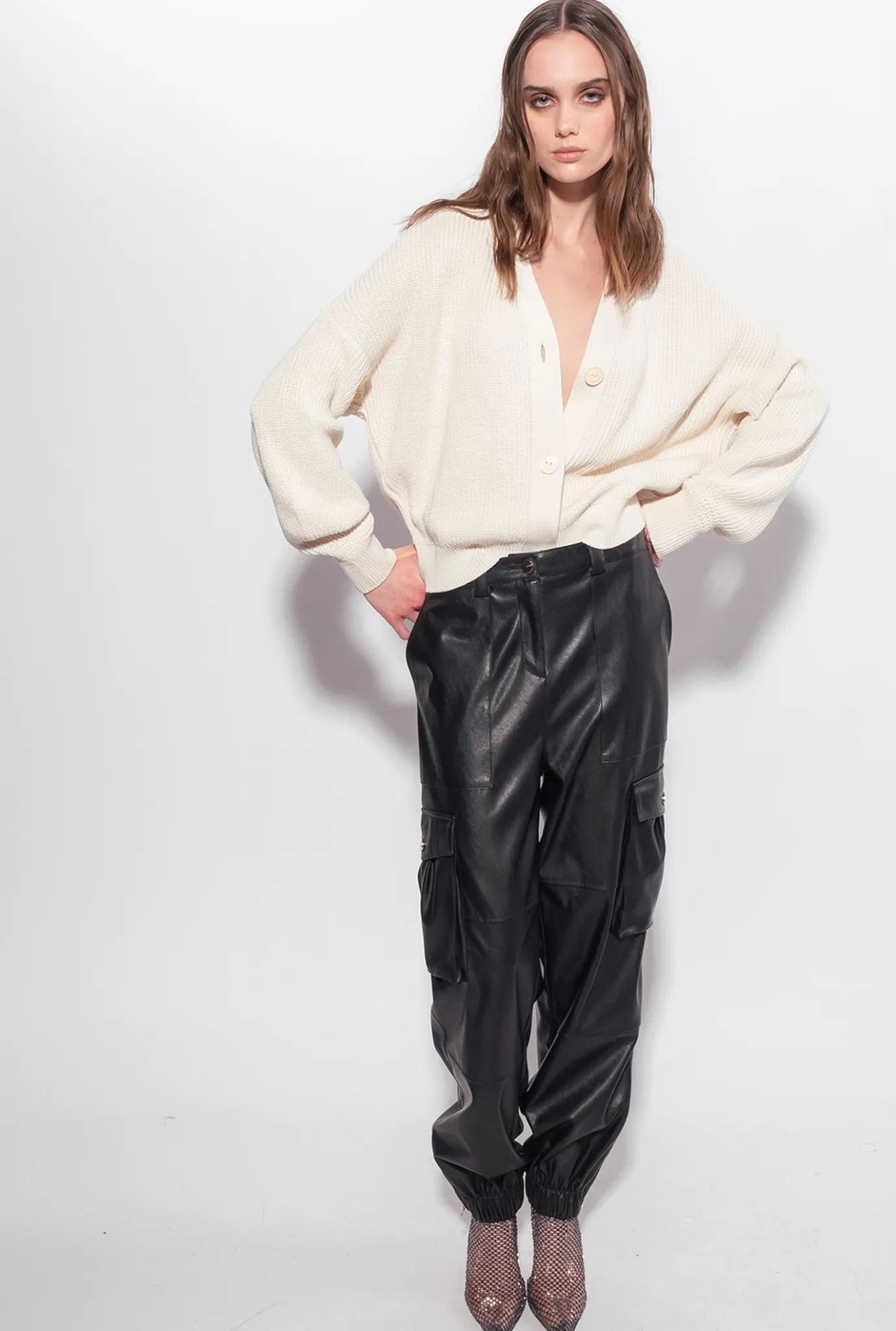 Pièces En Maille|PINKO Cardigan En Cotes Anglaises Rose Fume Blanc
