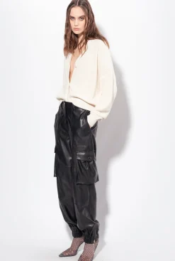 Pièces En Maille|PINKO Cardigan En Cotes Anglaises Rose Fume Blanc