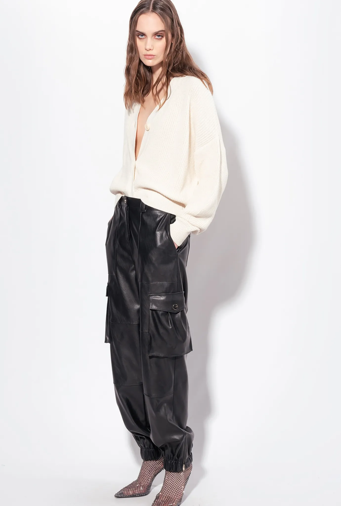 Pièces En Maille|PINKO Cardigan En Cotes Anglaises Rose Fume Blanc