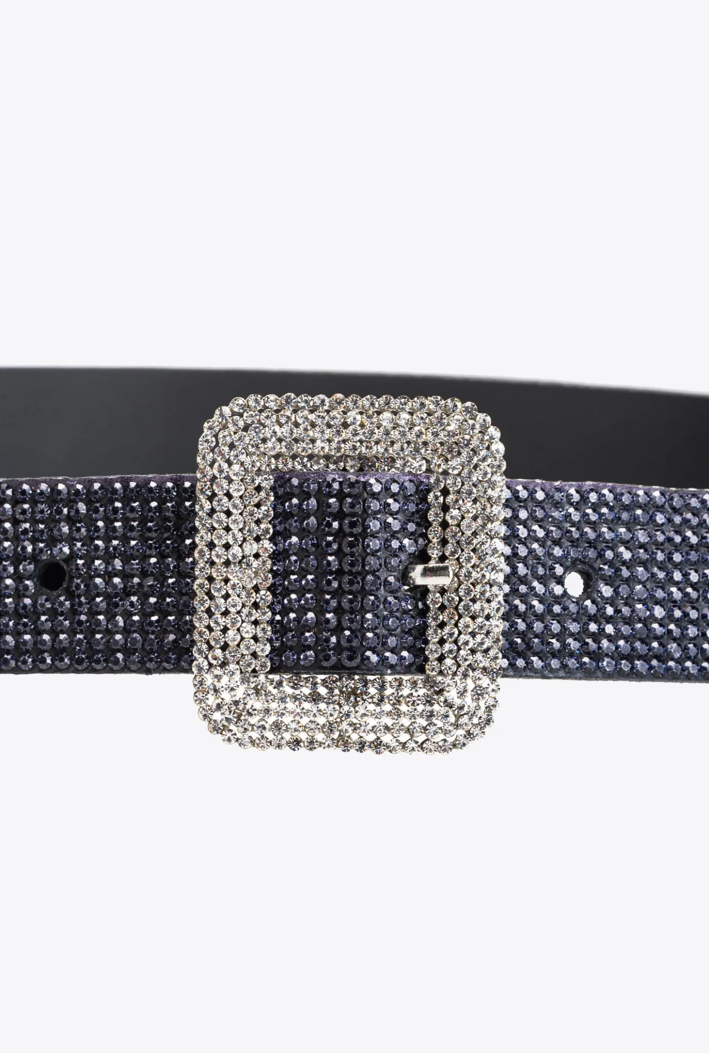 Ceintures|PINKO Ceinture Fine Avec Strass Aux Couleurs Degradees Noir/Cristal