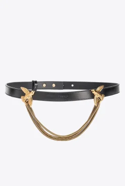 Ceintures|PINKO Ceinture Love Birds A Chaine Noir-Vieil Or