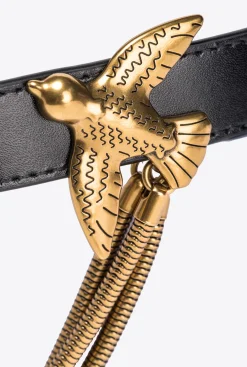 Ceintures|PINKO Ceinture Love Birds A Chaine Noir-Vieil Or