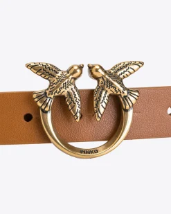 Ceintures|PINKO Ceinture Love Birds A Chaine Cognac-Or Antique