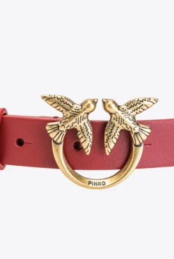 Ceintures|PINKO Ceinture Love Birds Avec Macro Chaine Rouge Rubis-Or Antique