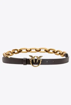 Ceintures|PINKO Ceinture Love Birds Avec Macro Chaine Tete-De-Negre-Or Antique
