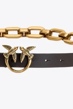 Ceintures|PINKO Ceinture Love Birds Avec Macro Chaine Tete-De-Negre-Or Antique