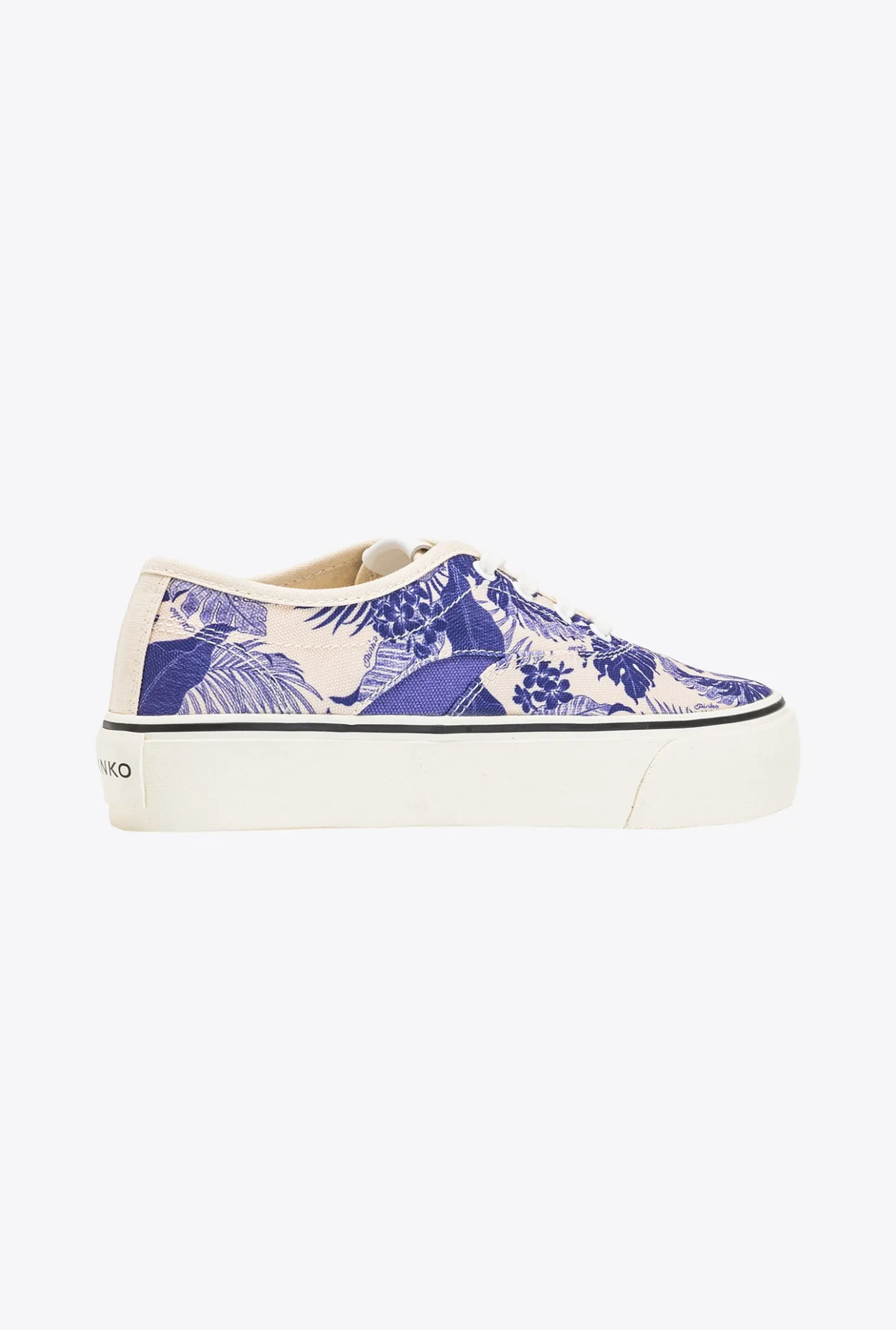 Chaussures|PINKO Chaussures De Skate A Imprime Floral Blanc/Violet