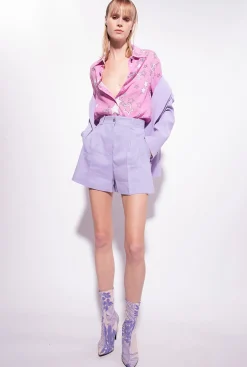 Chemises Et Blouses|PINKO Chemise A Imprime Etoile Bordeaux/Rose/Rouge