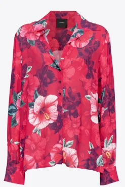Tailleurs Et Ensembles|PINKO Chemise A Imprime Hibiscus Multi.Fuchsia/Rose