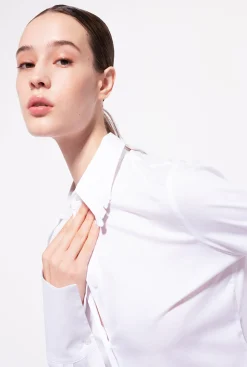 Chemises Et Blouses|PINKO Chemise Bustier En Popeline Blanc Brill.