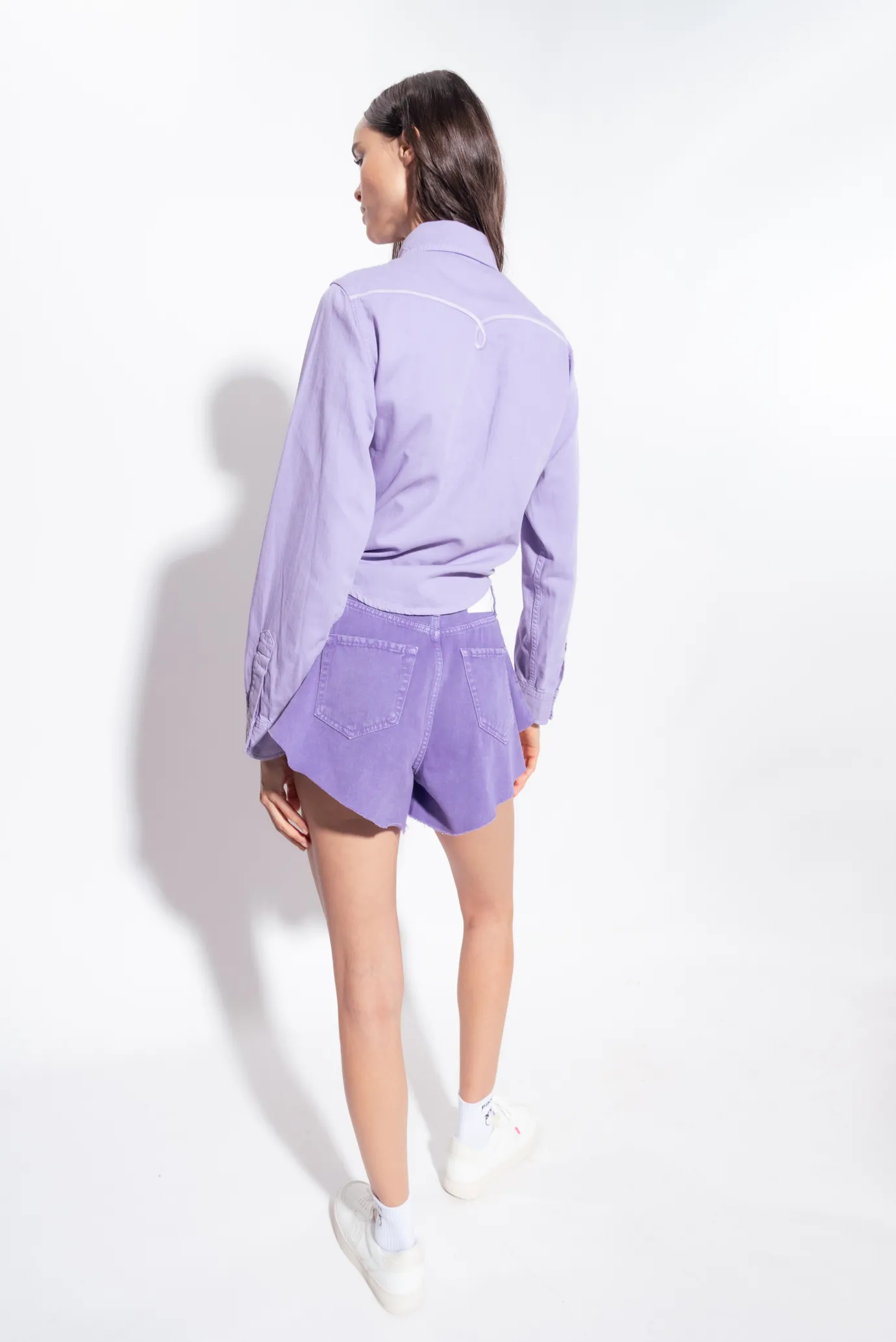 Chemises Et Blouses|PINKO Chemise Courte En Drill Colore Violet