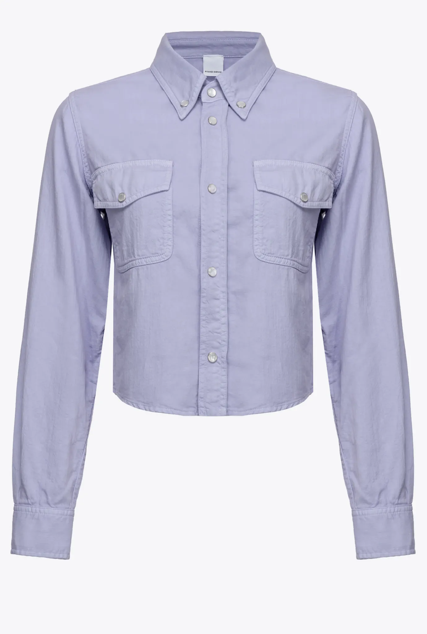 Chemises Et Blouses|PINKO Chemise Courte En Drill Colore Violet
