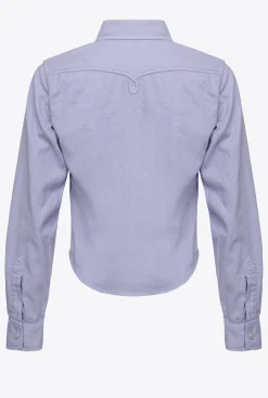 Chemises Et Blouses|PINKO Chemise Courte En Drill Colore Violet