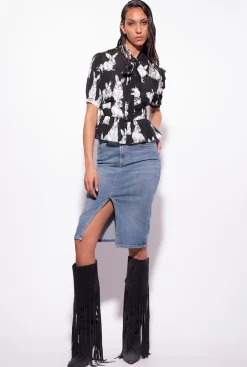 Chemises Et Blouses|PINKO Chemise Cropped A Imprime Lapin Noir/Gris/Blanc