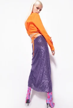 Chemises Et Blouses|PINKO Chemise Cropped En Popeline Orange Vibrant