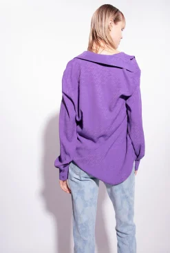 Chemises Et Blouses|PINKO Chemise En Jacquard A Logo Lilas Lavande