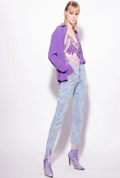 Chemises Et Blouses|PINKO Chemise En Jacquard A Logo Lilas Lavande