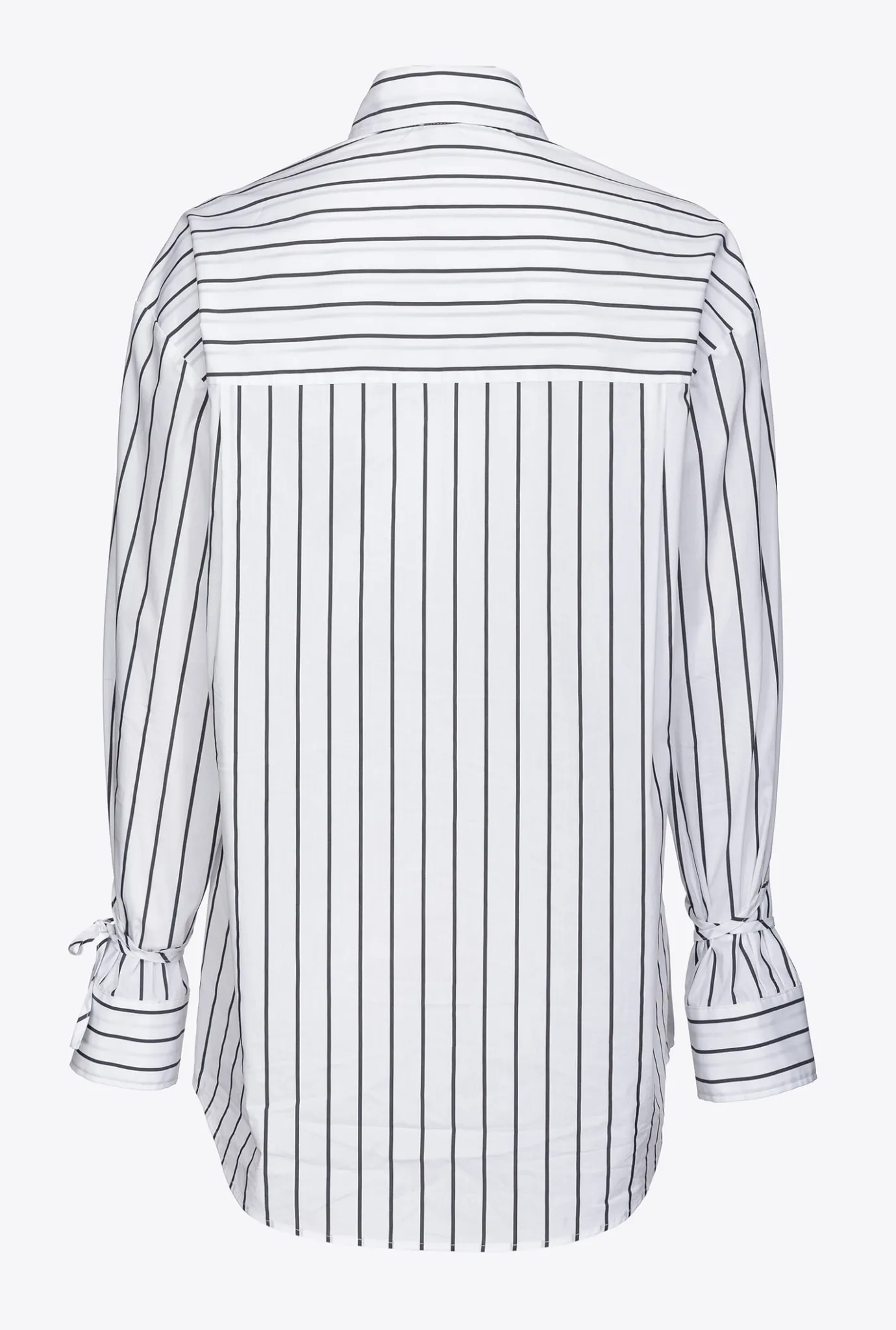Chemises Et Blouses|PINKO Chemise En Popeline Stretch A Rayures Blanc/Noir