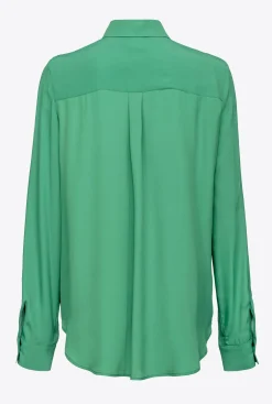Chemises Et Blouses|PINKO Chemise En Soie Melangee A Poches Poitrine Amazonie