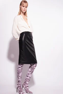 Chemises Et Blouses|PINKO Chemise En Soie Melangee A Poches Poitrine Rose Fume Blanc