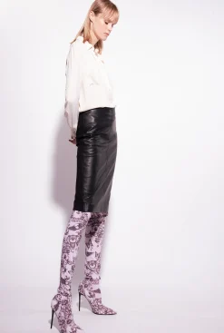 Chemises Et Blouses|PINKO Chemise En Soie Melangee A Poches Poitrine Rose Fume Blanc