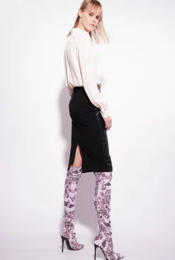 Chemises Et Blouses|PINKO Chemise En Soie Melangee A Poches Poitrine Rose Fume Blanc