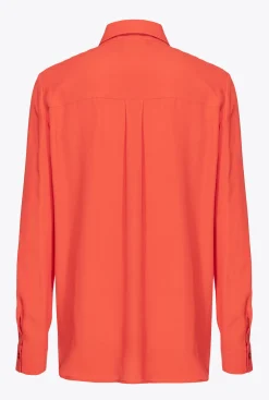 Chemises Et Blouses|PINKO Chemise En Soie Melangee A Poches Poitrine Orange Surimi