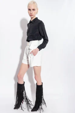Chemises Et Blouses|PINKO Chemise En Soie Melangee A Poches Poitrine Noir Limousine