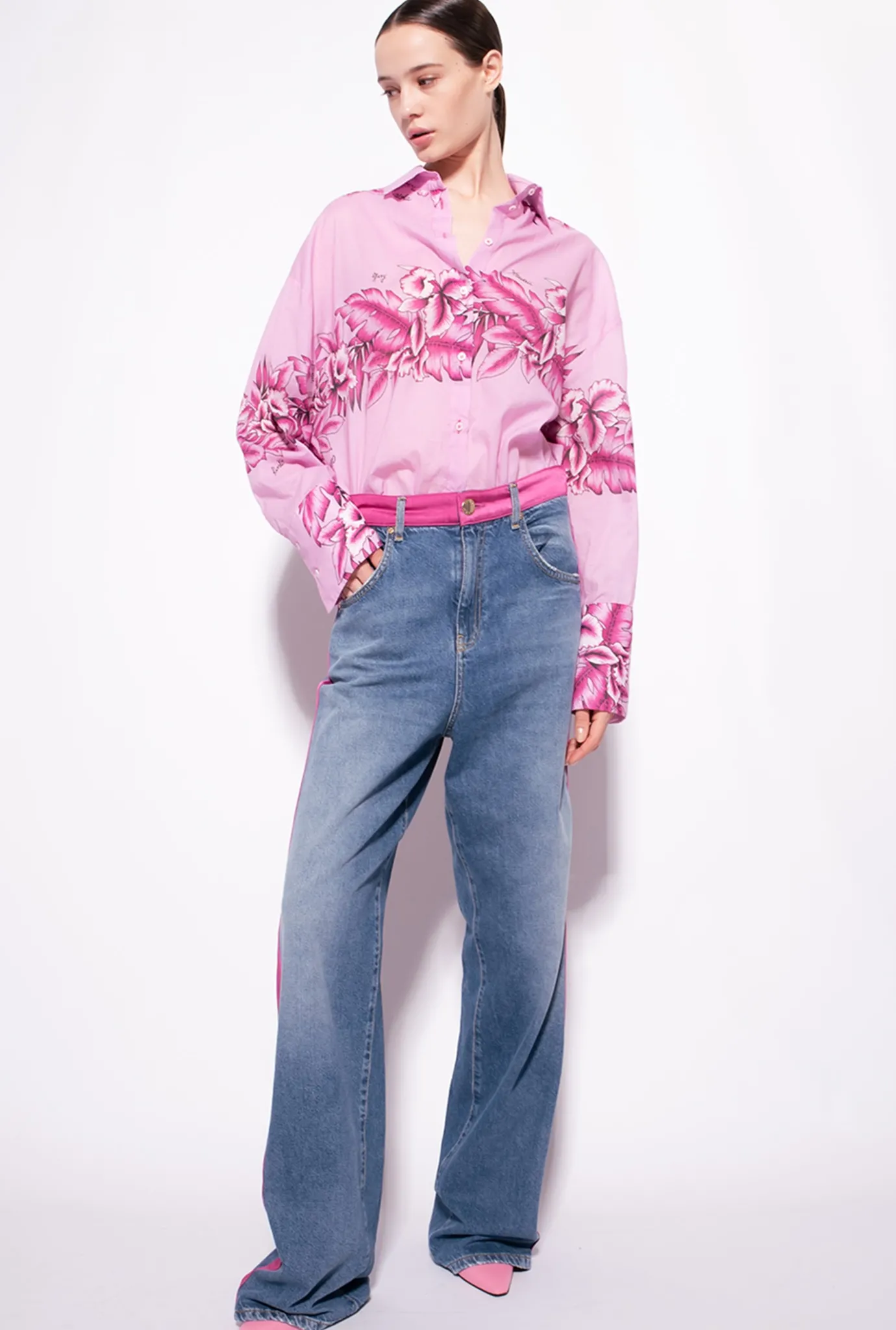 Chemises Et Blouses|PINKO Chemise Longue A Imprime Tropical Pluie Du Soir