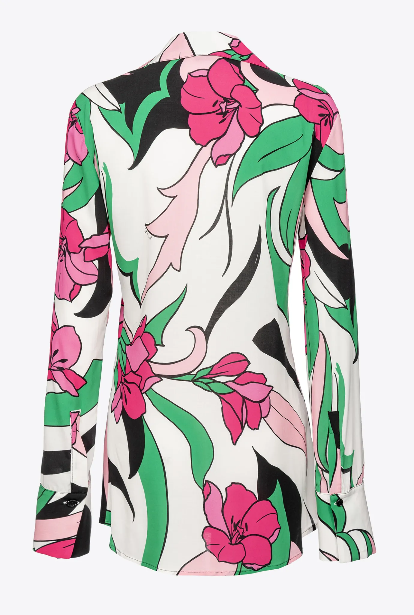 Chemises Et Blouses|PINKO Chemise Longue A Imprime Floral Mult. Noir/Fuchsia