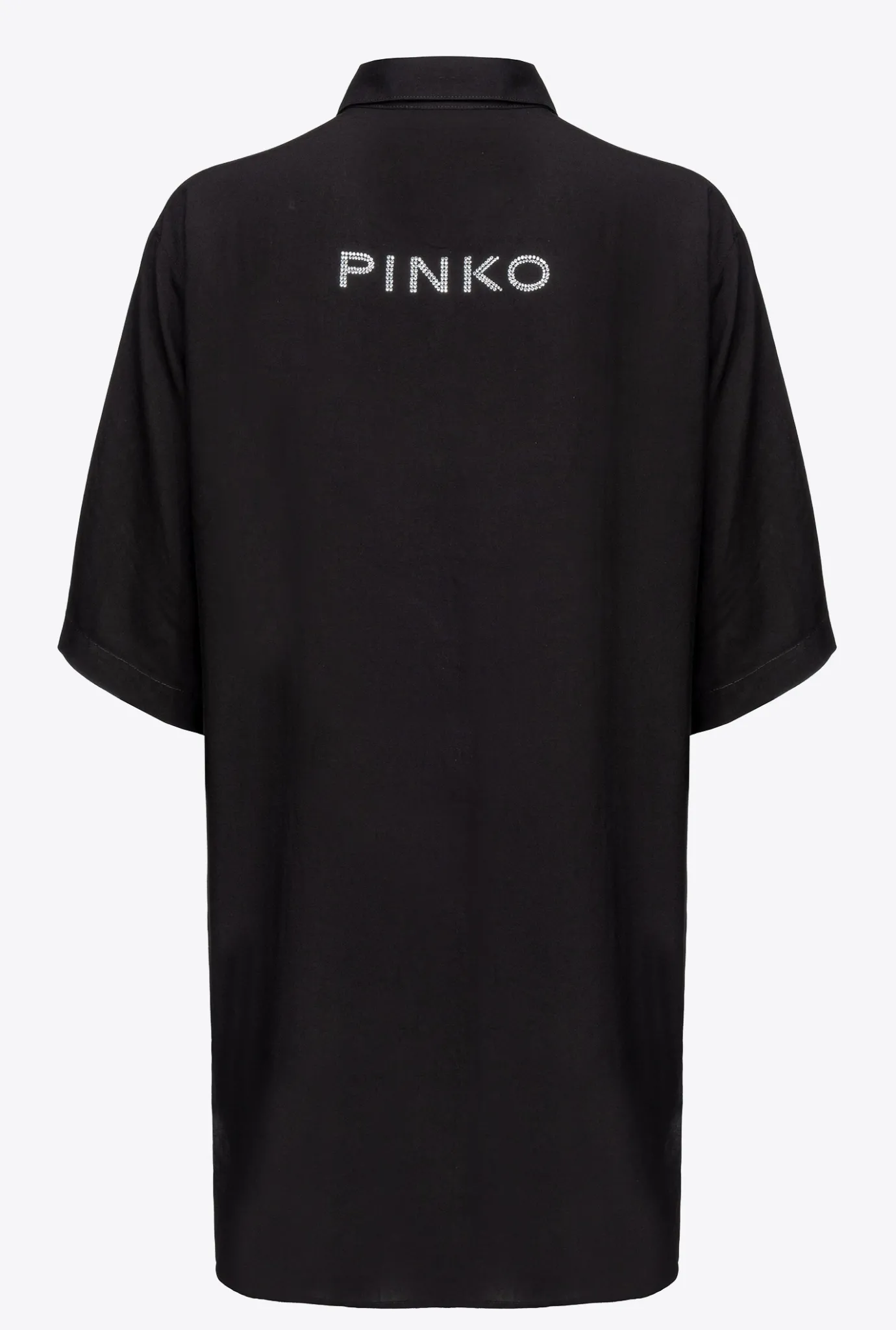 Maillots De Bain|PINKO Chemise Longue A Logo En Strass Noir Limousine