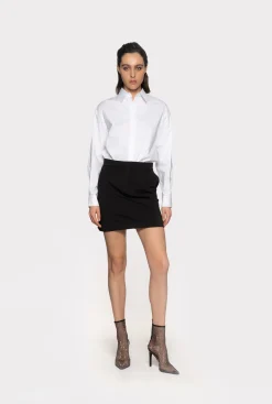 Chemises Et Blouses|PINKO Chemise Oversize Avec Broderie Blanc Brill.