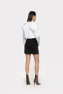 Chemises Et Blouses|PINKO Chemise Oversize Avec Broderie Blanc Brill.
