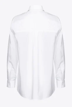 Chemises Et Blouses|PINKO Chemise Oversize Avec Broderie Blanc Brill.