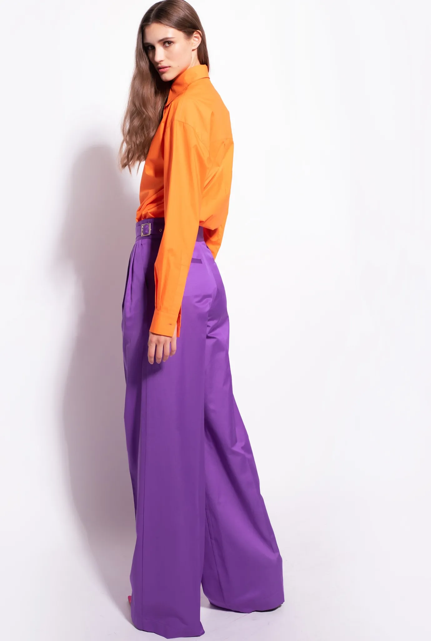 Chemises Et Blouses|PINKO Chemise Oversize Avec Broderie Orange Vibrant