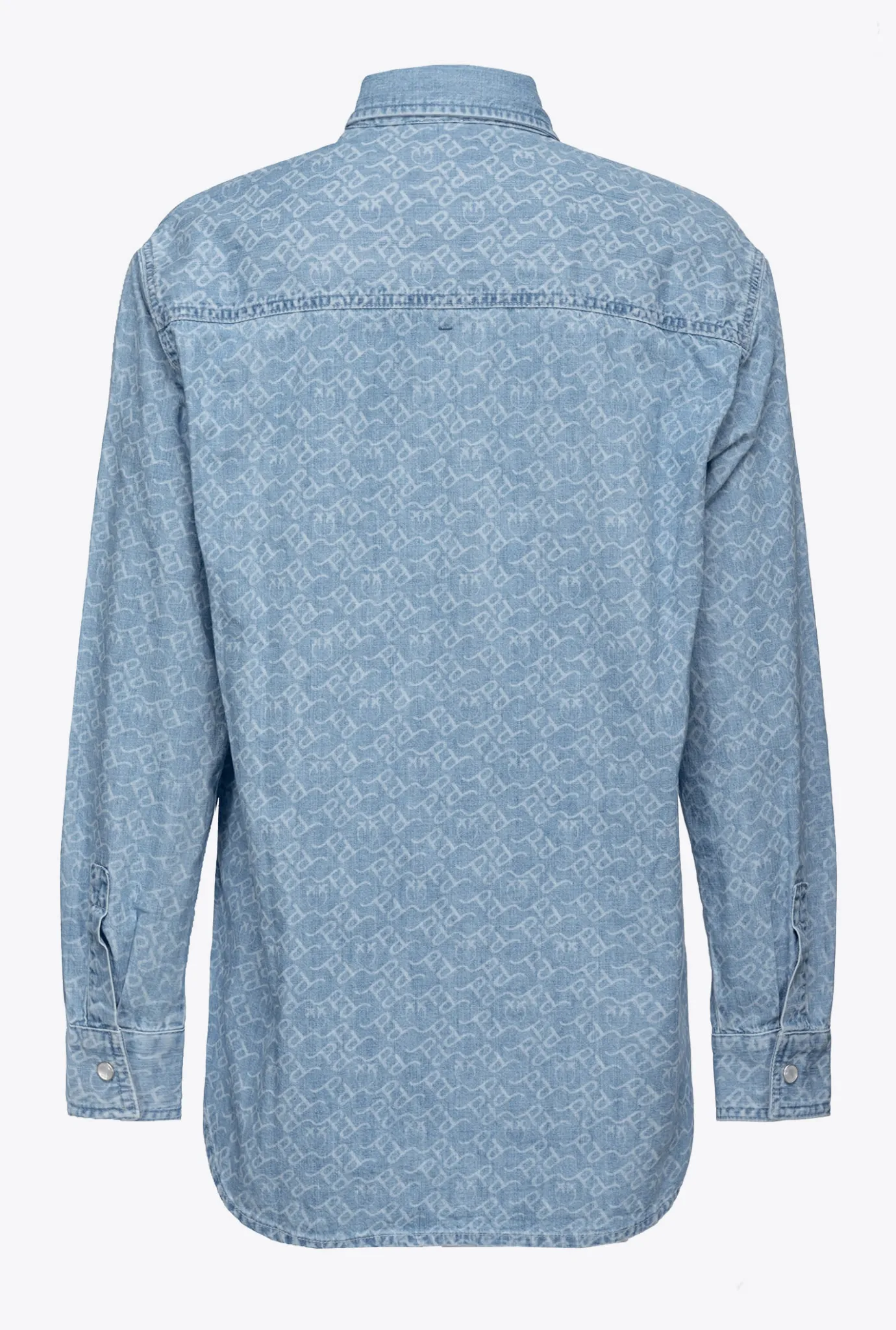 Chemises Et Blouses|PINKO Chemise Oversize En Denim Imprime Au Laser Blanc/Azur