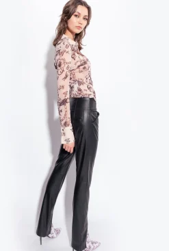 Chemises Et Blouses|PINKO Chemise Slim A Imprime Tatouage Chair/Noir